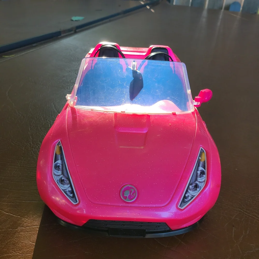 Barbie Glam Convertible Hot Pink‎ Car Used Toy Doll Ride Whip
